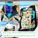A three photo collage showing water bottle bags holding a Soufull Brand 40 ounce cup, a 28.74 oz Aldi tumbler, and a 40 oz Owala Tumbler.